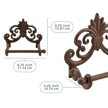 Rustic Fleur De Lis Cast Iron Toilet Paper Holder