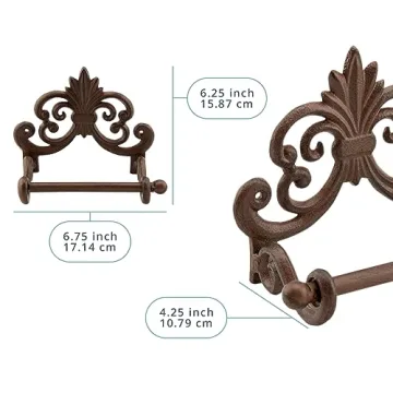 Rustic Fleur De Lis Cast Iron Toilet Paper Holder