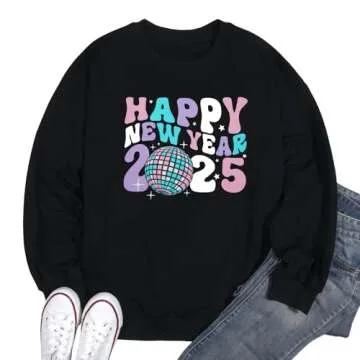 2025 Happy New Year Sweatshirt for Women - Cozy Style