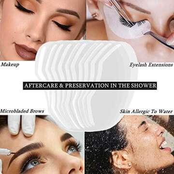 LWBTOSEE Clear Disposable Face Shield, for Shower Haircut Hairspray and Eyelash Extensions Eyebrow E...