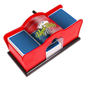 Crazy Games 2 Deck Manual Card Shuffler with Hand Crank for Blackjack, Uno, Poker, Rummy Cards | Eas...