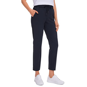 CRZ YOGA Womens 4-Way Stretch Ankle Golf Pants - 7/8 Dress Work Pants Pockets Athletic Travel Casual...