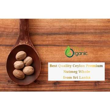 True Organic Ceylon Nutmeg Whole - Premium USDA Certified