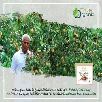 True Organic Ceylon Nutmeg Whole - Premium USDA Certified