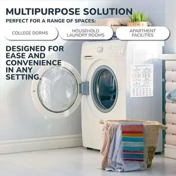 Laundry Symbol Guide Magnet with Symbols Care Instructions Chart | Guide for Washing, Drying, Ironing, and Dry Cleaning | Laundry Room and Dorm, & Home Decor Sign