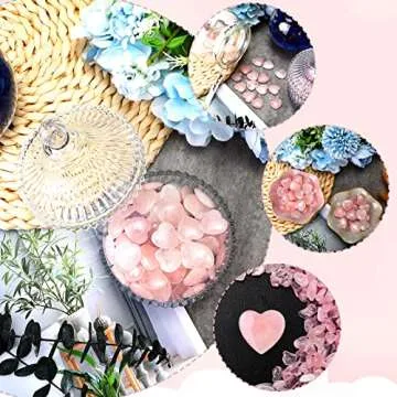 Gerrii 50 Pcs Heart Healing Stone Bulk Quartz Heart Inspirational Stones Valentines Day Gift for Women Love Pocket Polished Natural Energy Balancing Meditation 0.8 Inch (Rose Pink)