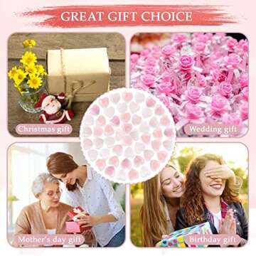 Gerrii 50 Pcs Heart Healing Stone Bulk Quartz Heart Inspirational Stones Valentines Day Gift for Women Love Pocket Polished Natural Energy Balancing Meditation 0.8 Inch (Rose Pink)