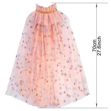 Sparkling Princess Fairy Cape for Girls with Dress Up Accessories
