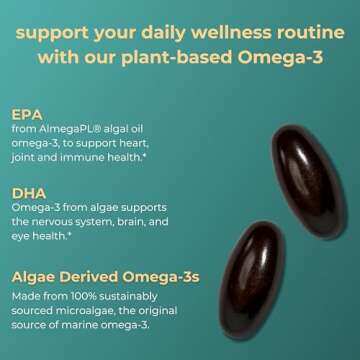 Iwi Omega-3 Mini Softgels, Plant-Based EPA + DHA, 60 Count