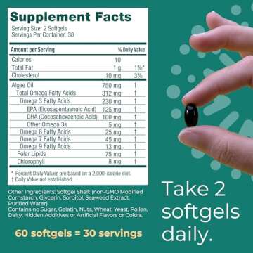 Iwi Omega-3 Mini Softgels, Plant-Based EPA + DHA, 60 Count