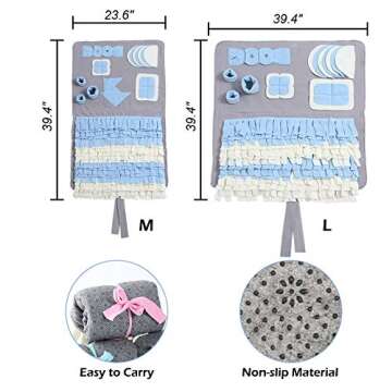 Snuffle Mat for Dogs, M Size 23.6" x 39.4" for Small/Medium Breed Dogs, Non-Slip&Durable&Machine Was...