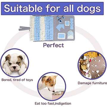 Snuffle Mat for Dogs, M Size 23.6" x 39.4" for Small/Medium Breed Dogs, Non-Slip&Durable&Machine Washable Interactive Sniff mat for Pets, Encourage Pet’s Natural Foraging Skills.