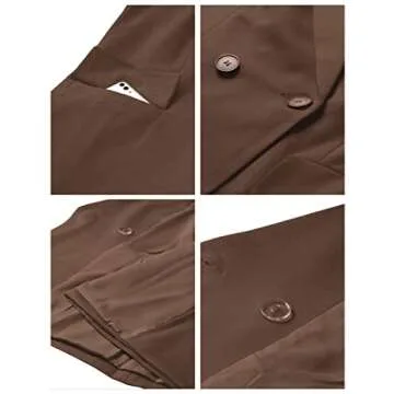 luvamia Women Casual Long Sleeve Lapel Oversized Work Blazer Boyfriend Jacket Friar Brown Blazers for Women Casual Jackets for Women Spring Blazers for Women Size Medium Fits Size 8 / Size 10