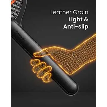 GAIATOP Electric Fly Swatter, 3000V Battery Powered Handheld Mosquito Killer, 3-Layer Protection Grid Bug Zapper Racket for Home Bedroom Kitchen Office Backyard Patio Indoor Outdoor