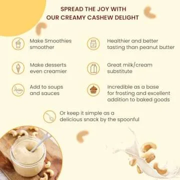 Wellbee's Raw Cashew Butter Cream, No Sugar Added, Non GMO, Paleo, Smooth & Creamy, 100% Pure, Natural, Vegan, SCD Approved - 16 oz Jar