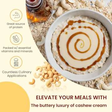 Wellbee's Raw Cashew Butter Cream, No Sugar Added, Non GMO, Paleo, Smooth & Creamy, 100% Pure, Natural, Vegan, SCD Approved - 16 oz Jar