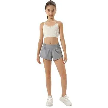 Aurefin Girls Lightweight Running Shorts with Pocket