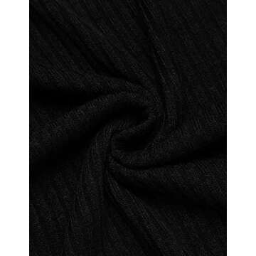 COOFANDY Men's Slim Fit Lightweight Sweater Polo Shirt Ribbed Knit Muscle Fit Polo Black