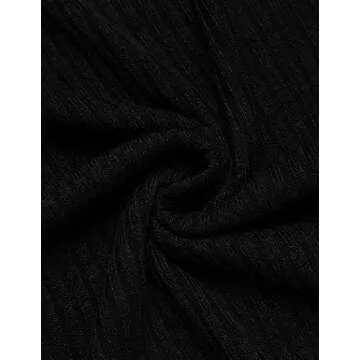 COOFANDY Men's Slim Fit Lightweight Sweater Polo Shirt Ribbed Knit Muscle Fit Polo Black