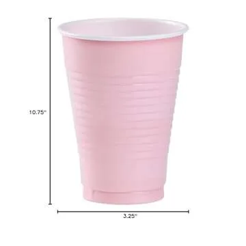 Pink Solid Color Plastic Party Cup (12 Oz.) 20 Count - Premium Quality and Durable, Perfect for Any Celebration