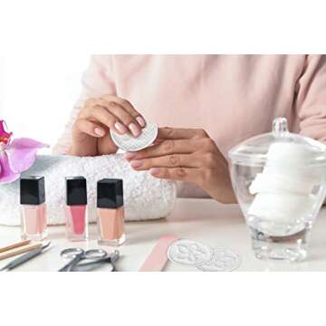 Premium 100% Cotton Rounds (100 Count) - Soft and Gentle Makeup Remover and Cleansing Pads for Face, Nail, and Personal Care - Absorbent, Textured, Lint-Free, and Hypoallergenic