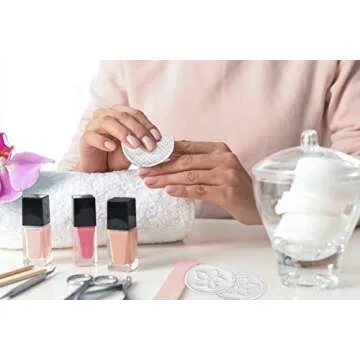 Premium 100% Cotton Rounds (100 Count) - Soft and Gentle Makeup Remover and Cleansing Pads for Face, Nail, and Personal Care - Absorbent, Textured, Lint-Free, and Hypoallergenic