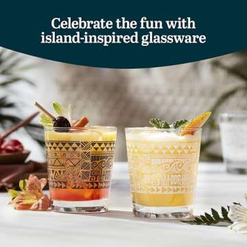 Libbey Tiki Rocks Glasses Set - Vintage Drinking Glasses
