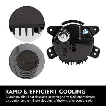 FIERYRED 4'' UpgradedLED Fog Lights Compatible with Jeep Wrangler JL 2018 2019 2020, OE Style Rubicon Sahara Driving Fog Light with LED Bulbs (Only Fit Plastic Bumper,Not fit Sport Models)