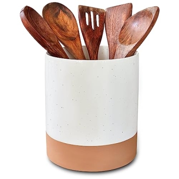Mora Ceramic Utensil Holder - Extra Large Modern Kitchen Crock