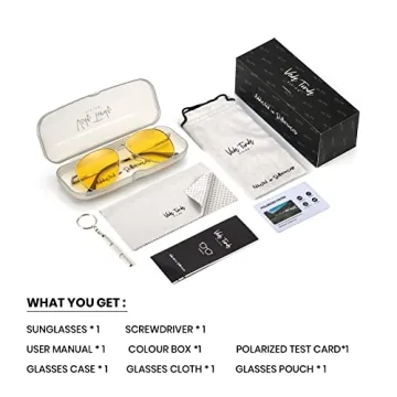 Veda Tinda Yellow Polarized Aviator Sunglasses Retro Fashion