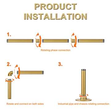 Industrial Gold Pipe Clothing Rack, Wall Ceiling Mounted Clothes Garment Rack 30'', Iron Golden Pipe Clothes Hanging Bar, Heavy Duty Metal Rod for Retail Display Closet Storage