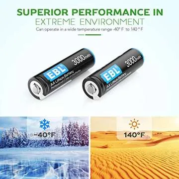 EBL Lithium AA Batteries 3000mAh Pack for Security & Toys