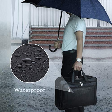 Augus Mens Leather Briefcase Durable Travel Business Laptop Bag