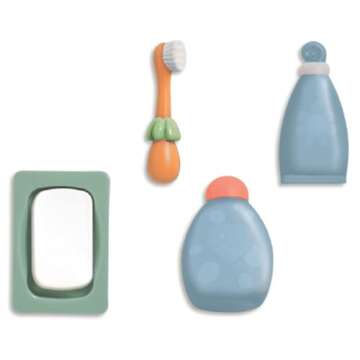 JC Toys - for Keeps Playtime! | Baby Doll Real Working Bath Set | Fits Dolls up to 16" | Shower and Faucet Really Work | Play Accessories | Ages 2+ | Earth Tone Colors