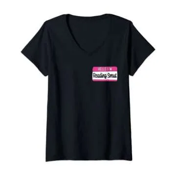Womens Hello I'm Reading Smut V-Neck T-Shirt – Stylish and Comfortable Reading Wear