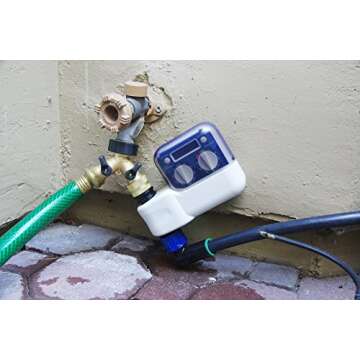 Red Earth Naturals Brass 2 Way Valve - Easy Turn Brass Hose Splitter Made from Durable Brass for Smart Homeowners - 2 Way Hose Splitter Full Flow for Dual Hose Garden