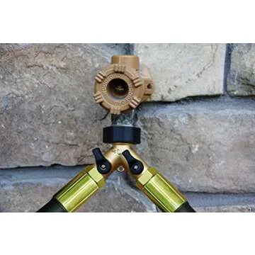 Red Earth Naturals Brass 2 Way Valve - Easy Turn Brass Hose Splitter Made from Durable Brass for Smart Homeowners - 2 Way Hose Splitter Full Flow for Dual Hose Garden