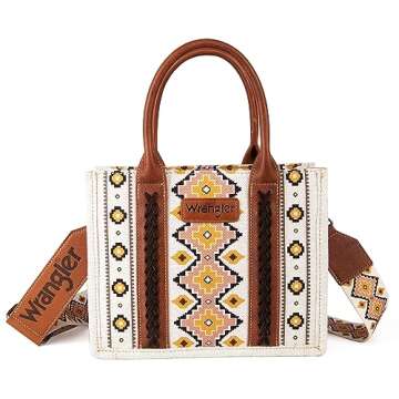 Wrangler Purse for Women Boho Aztec Tote Bag Hobo Shoulder Top Handle Handbags with Wide Guitar Strap christmas gift fall collection XY7 WG2202-8120SCF