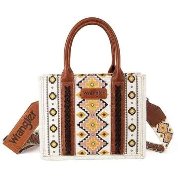Boho Wrangler Aztec Tote Bag with Guitar Strap