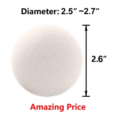 Otylzto Wool Dryer Balls 6-Pack for Faster Laundry Drying
