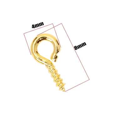 Shapenty Mini Metal Screw Eye Pin Hook Small Hoop Peg for Resin Keychain Crafts Christmas Ornaments ...