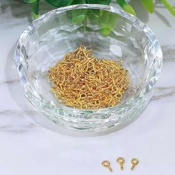Shapenty Mini Metal Screw Eye Pin Hooks for Crafting