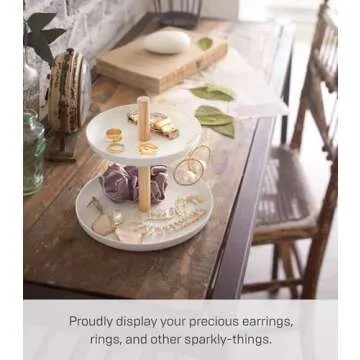 YAMAZAKI Tosca Tiered Accessory Trays for Stylish Storage