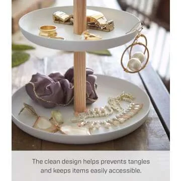 YAMAZAKI Tosca Tiered Accessory Trays for Stylish Storage
