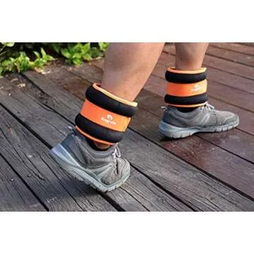 Ankle Weights for Women, Men and Kids - 3 LBS x 2 Strength Training Wrist/Leg/Arm Weight with Adjustable Strap for Jogging, Gymnastics, Aerobics, Physical Therapy (Orange)