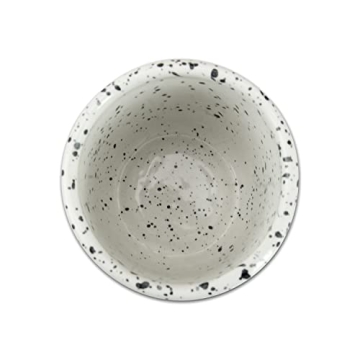 roro Handcrafted Ceramic Sipper Cups Set of 2-8 oz | White Glossy with Dark Speckles | Microwave & Dishwasher Safe | Compact Design for Coffee & Tea