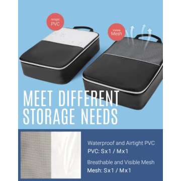 LIGHT FLIGHT Compression Packing Cubes Set for Travel