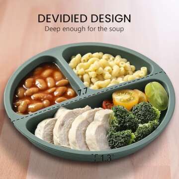 Cutebe 3 Pack Suction Plates for Baby Food Grade Silicone Baby Plates with Suction Microwave & Dishw...