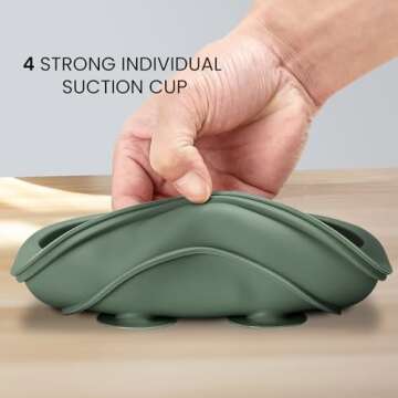 Cutebe 3 Pack Suction Plates for Baby Food Grade Silicone Baby Plates with Suction Microwave & Dishwasher Safe Toddler Plates Divided Design & Raised Edges Toddler Dishes for Feeding