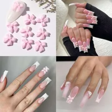 SpexArt 48 Pcs Bow Nail Charms for Elegant Nail Art Designs and Crafts